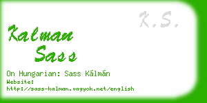 kalman sass business card